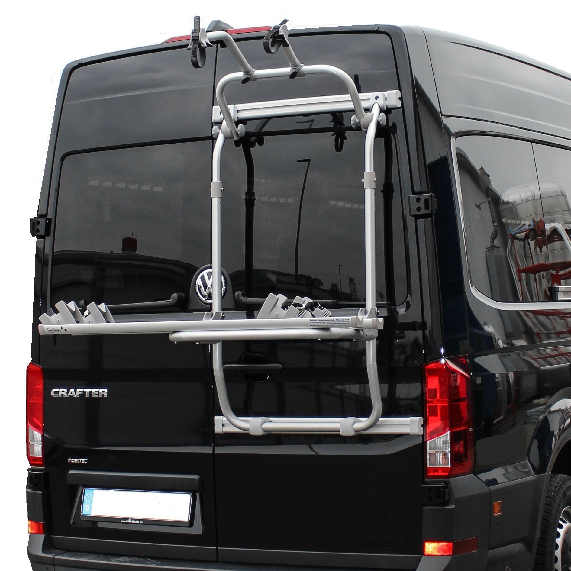 Suport de biciclete pentru ușa din spate EuroCarry pt. VW Crafter 2017, argintiu - CampShop.ro