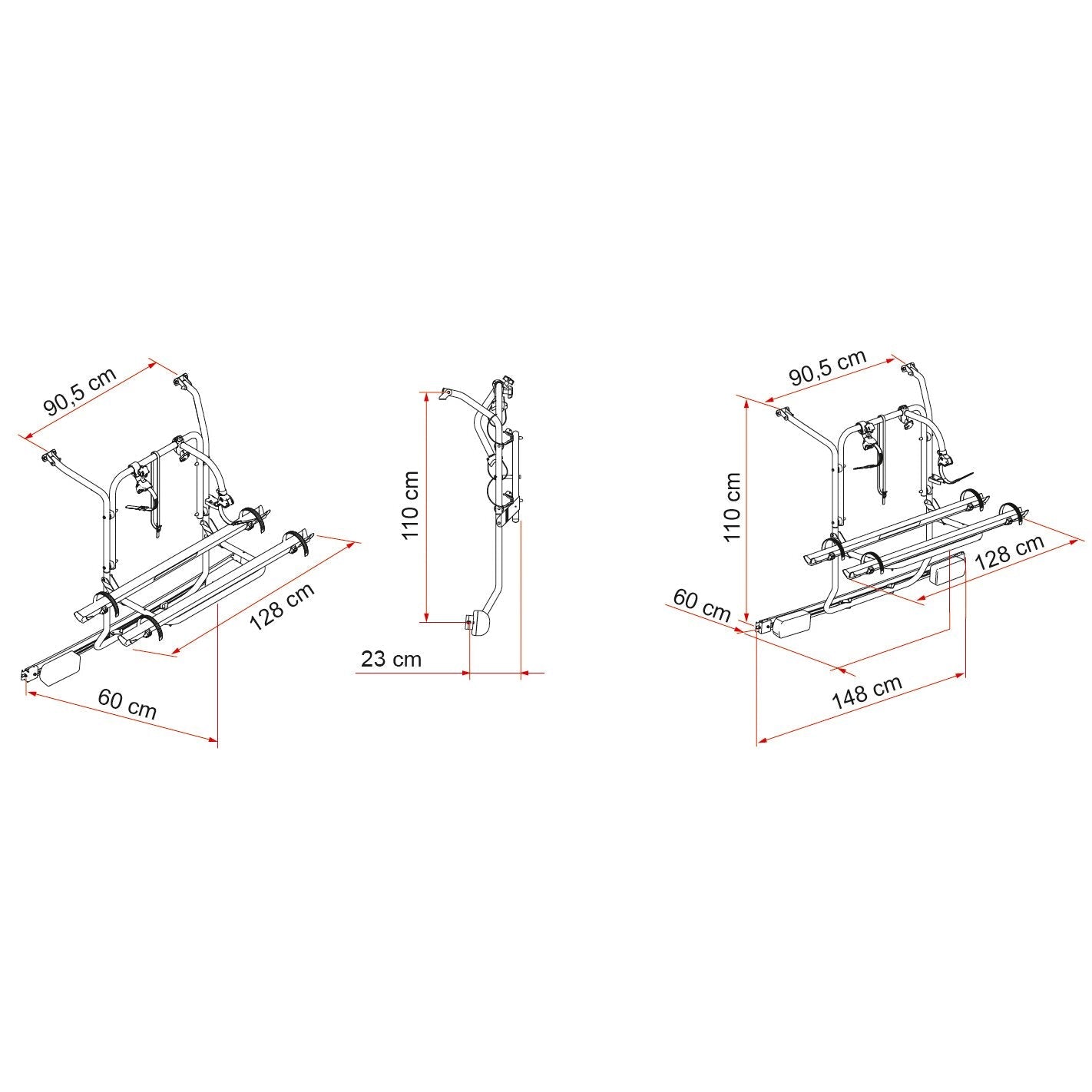 Suport pentru biciclete FIAMMA Carry - Bike pt. Mercedes Viano/ Vito - argintiu - CampShop.ro