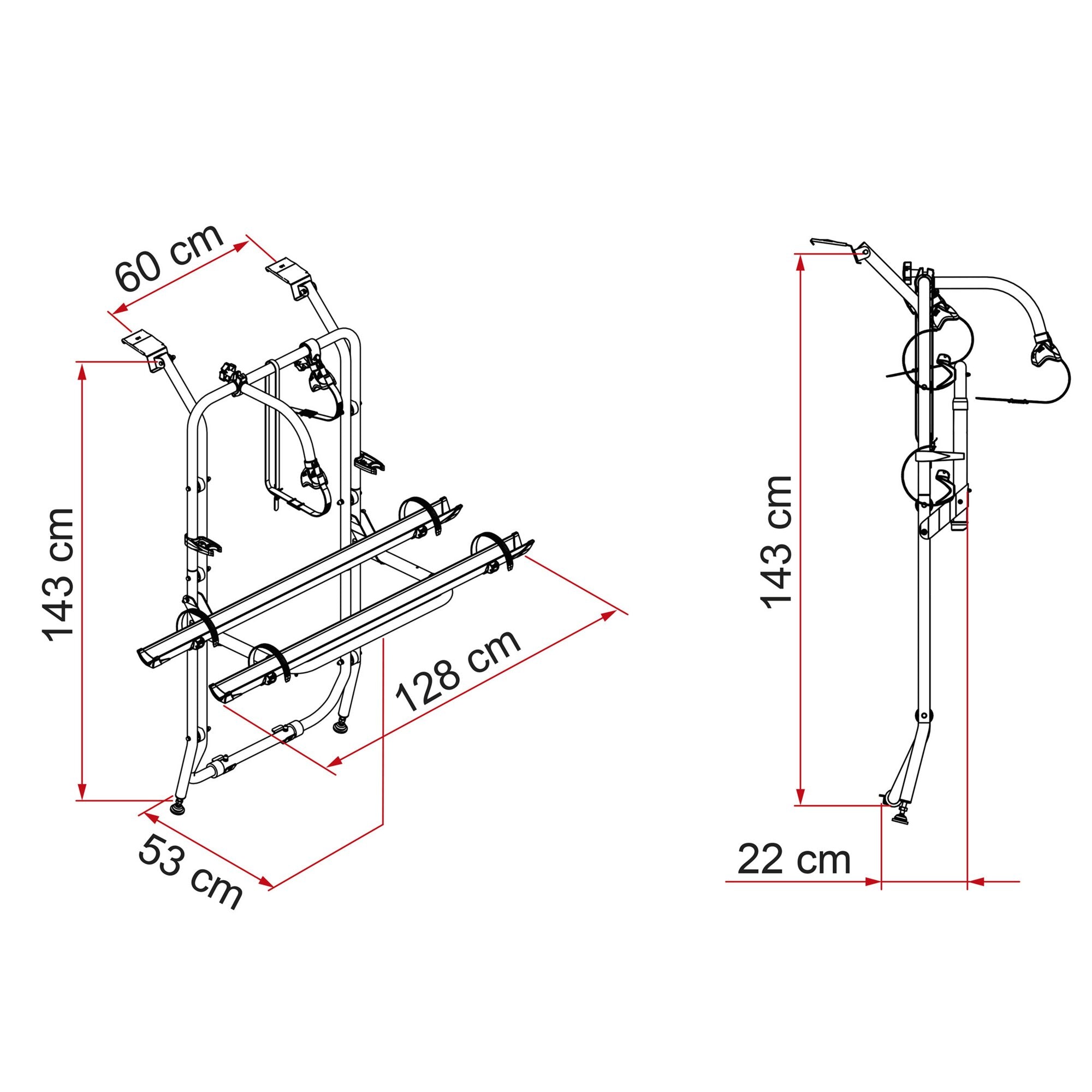 Suport pentru biciclete FIAMMA Carry - Bike pt. Opel Vivaro, Renault Trafic - CampShop.ro