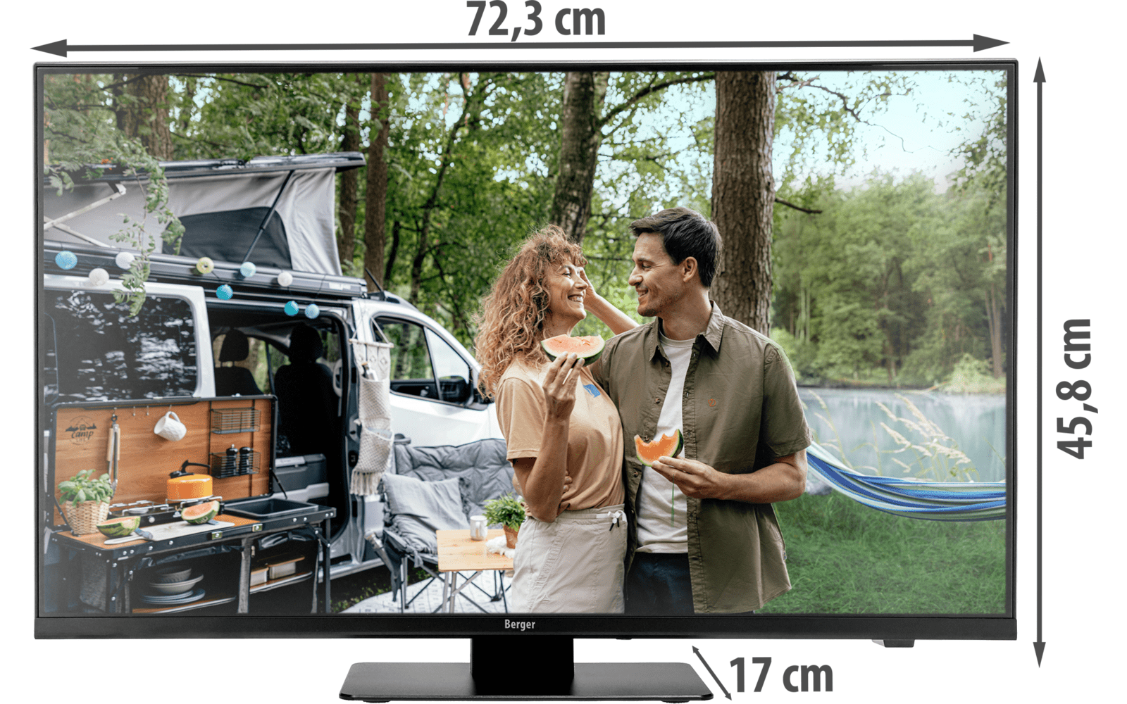 Televizor BERGER Smart TV Advanteq, diagonala de 81 cm (32 inch) cu tuner triplu, 12 / 230 V - CampShop.ro