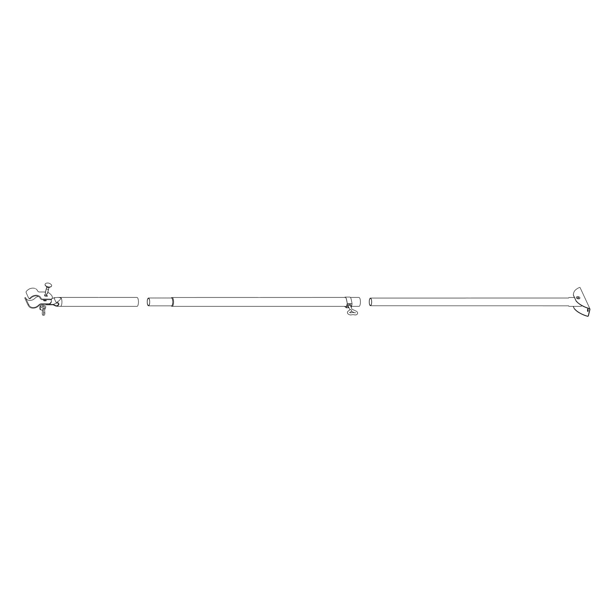 Tija anti - vant cu bază de suport din oțel de 22 mm, 170 - 260 cm, - CampShop.ro