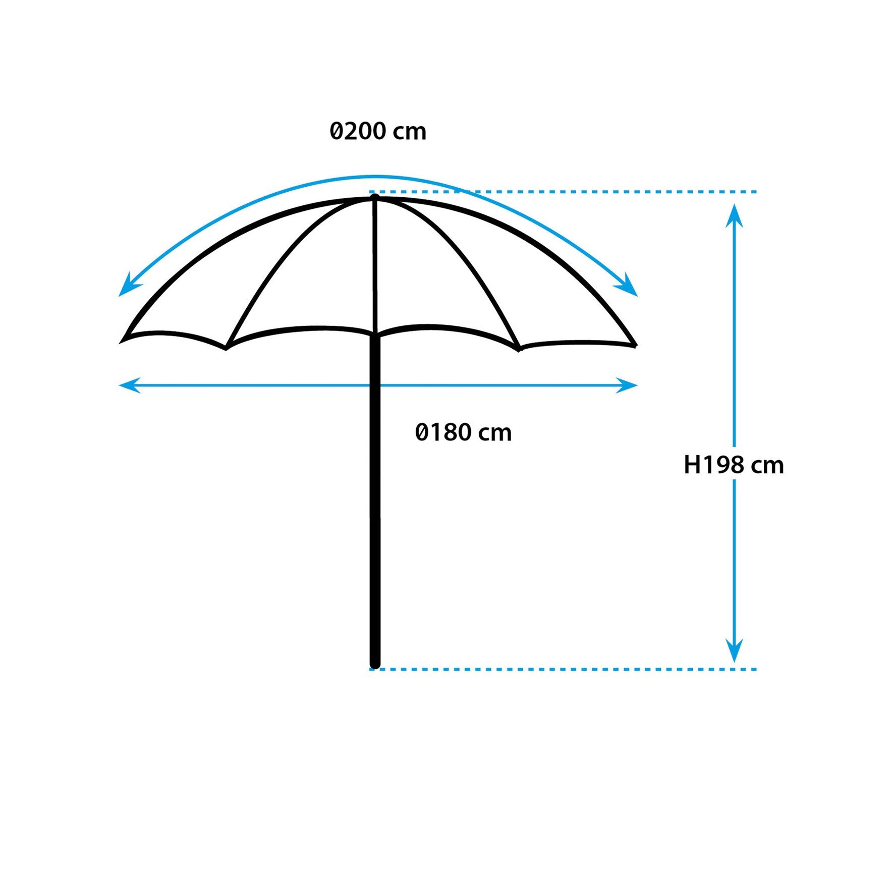 Umbrelă de soare BRUNNER Parsol 198 x 190 cm - CampShop.ro