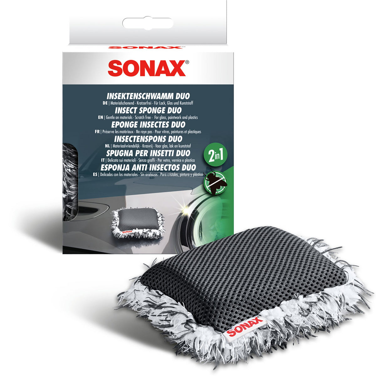 SONAX Duo de burete spalat cu 2 fete - pentru insecte / microfibra