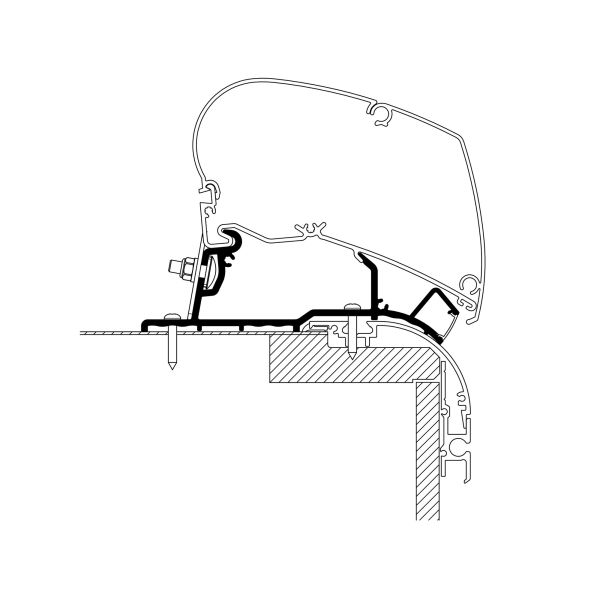 Adaptor pentru montaj marchiza de acoperis din seriile 6 si 9 THULE Omnistor LED - pentru lungime de 5 m - campshop.ro