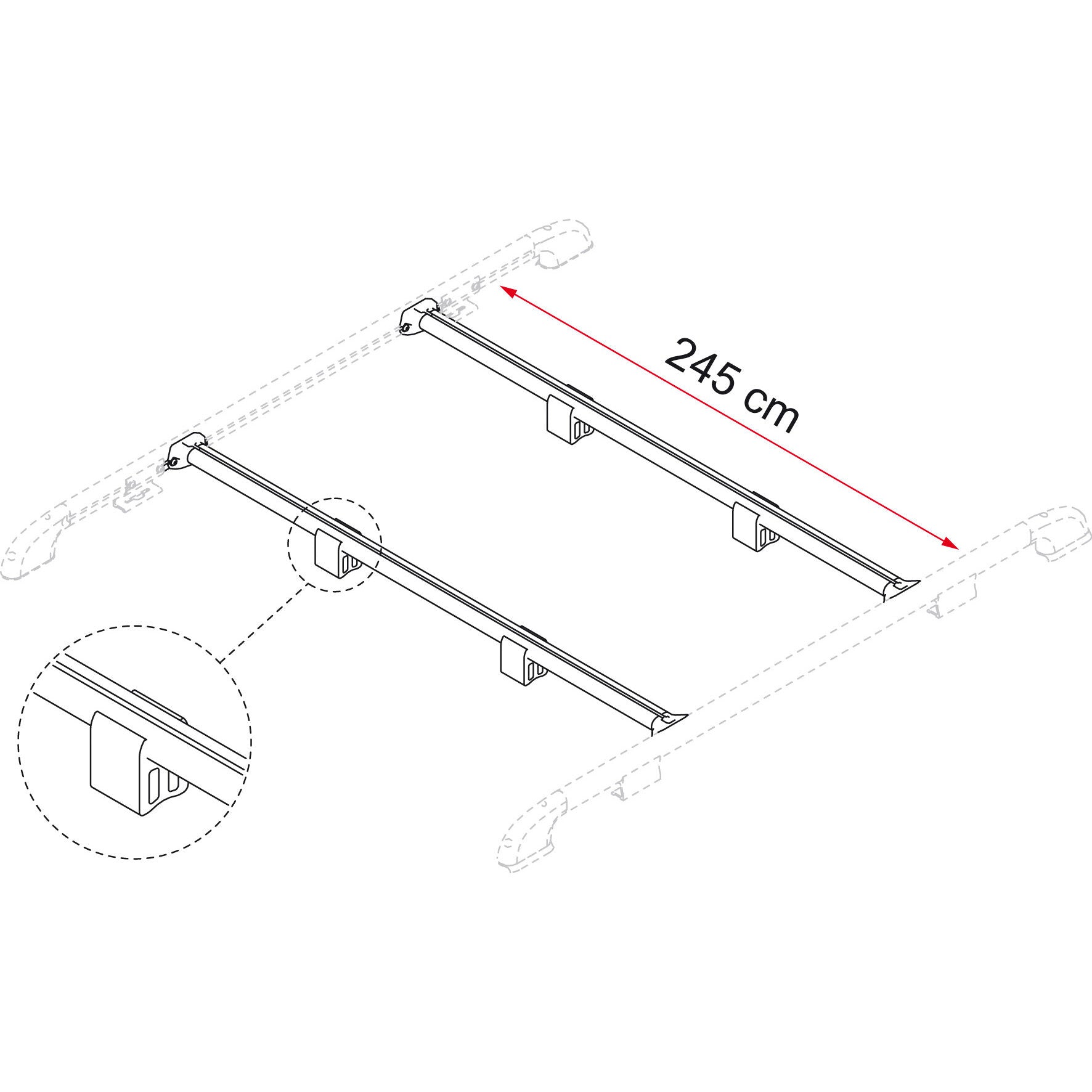 Bare de fixare a sinelor de acoperis FIAMMA - CampShop.ro