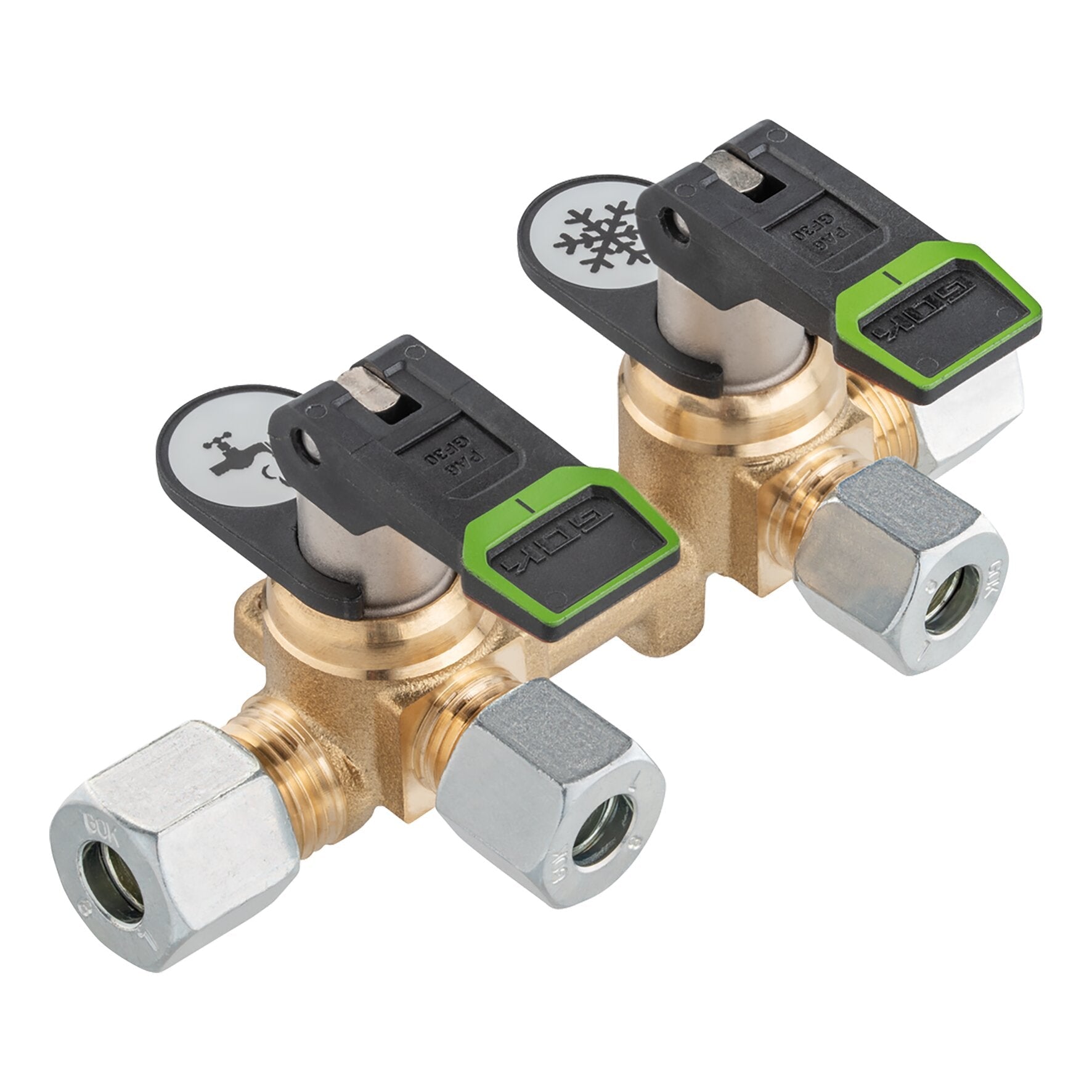 Bloc de distribuție gaz pentru 2 accesorii, ø 8 sau 10 mm, KSV - AB GOK - CampShop.ro