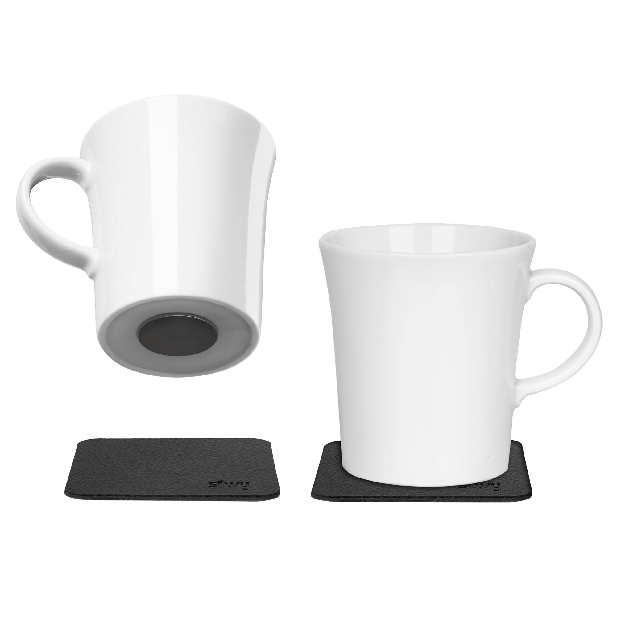 Cana magnetică din porțelan alb SILWY, 270 ml, set de 2 - CampShop.ro