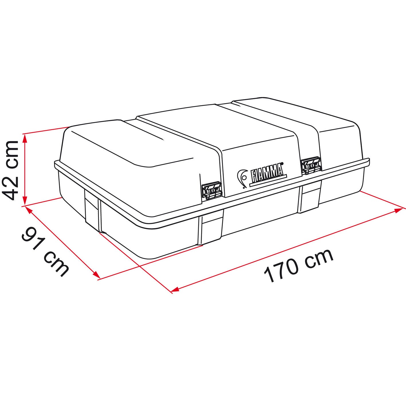 Cutie de bagaje pentru acoperis Ultra Box Top 170 x 42 x 91 cm - CampShop.ro