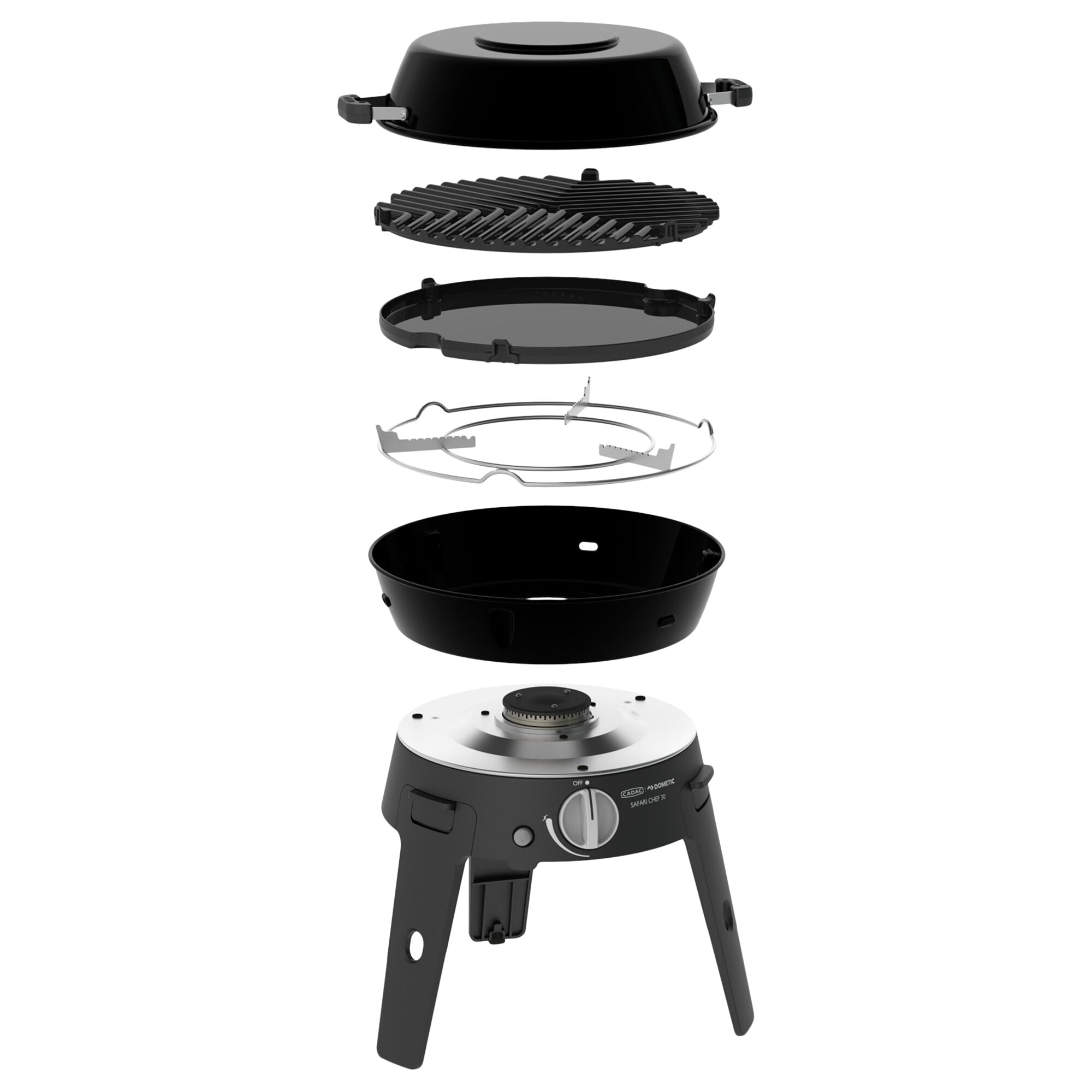 Grătar pe gaz pentru campingului și rulotelor, inox „Safari Chef 30 Deluxe” - CampShop.ro