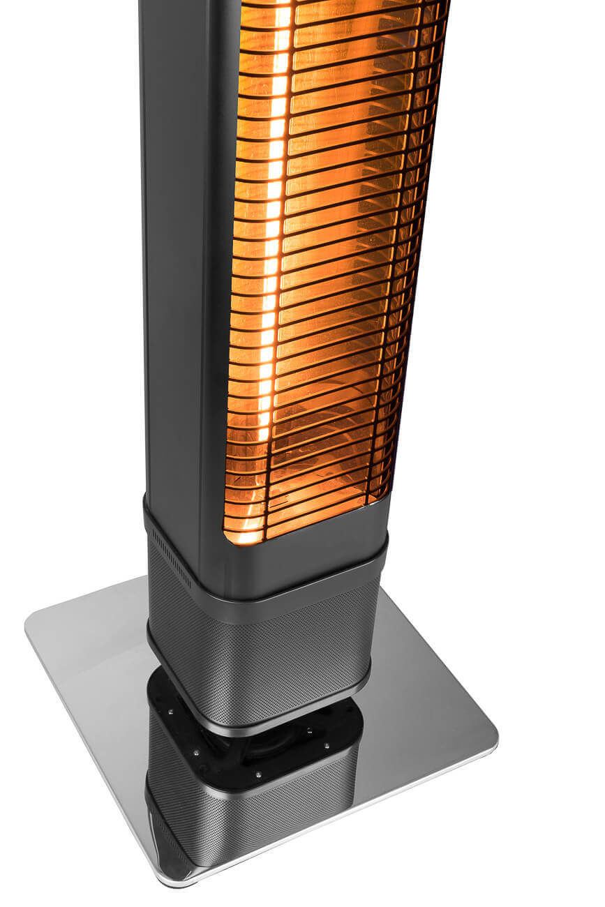 Incalzitor de terasa Eurom Heat and Beat Tower (lumini LED si boxe incluse) - CampShop.ro