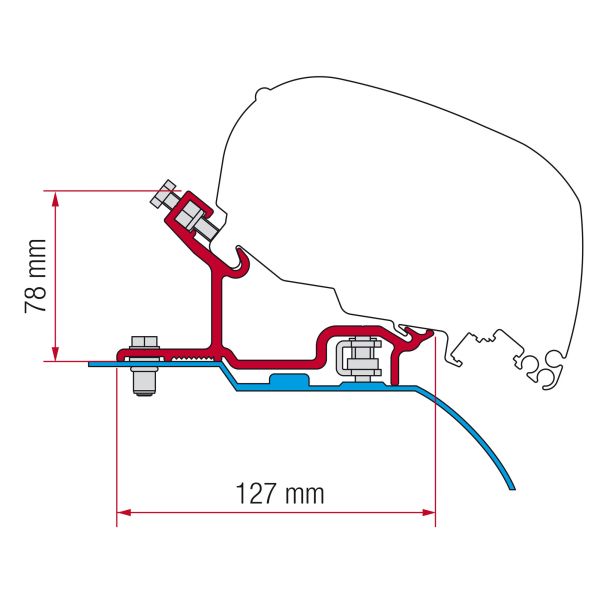 Kit Fiat Ducato/ Citroen Jumper /Peugeot Boxer pentru montaj marchiza Fiamma F65, F65s, F80s, FIAMMA - campshop.ro