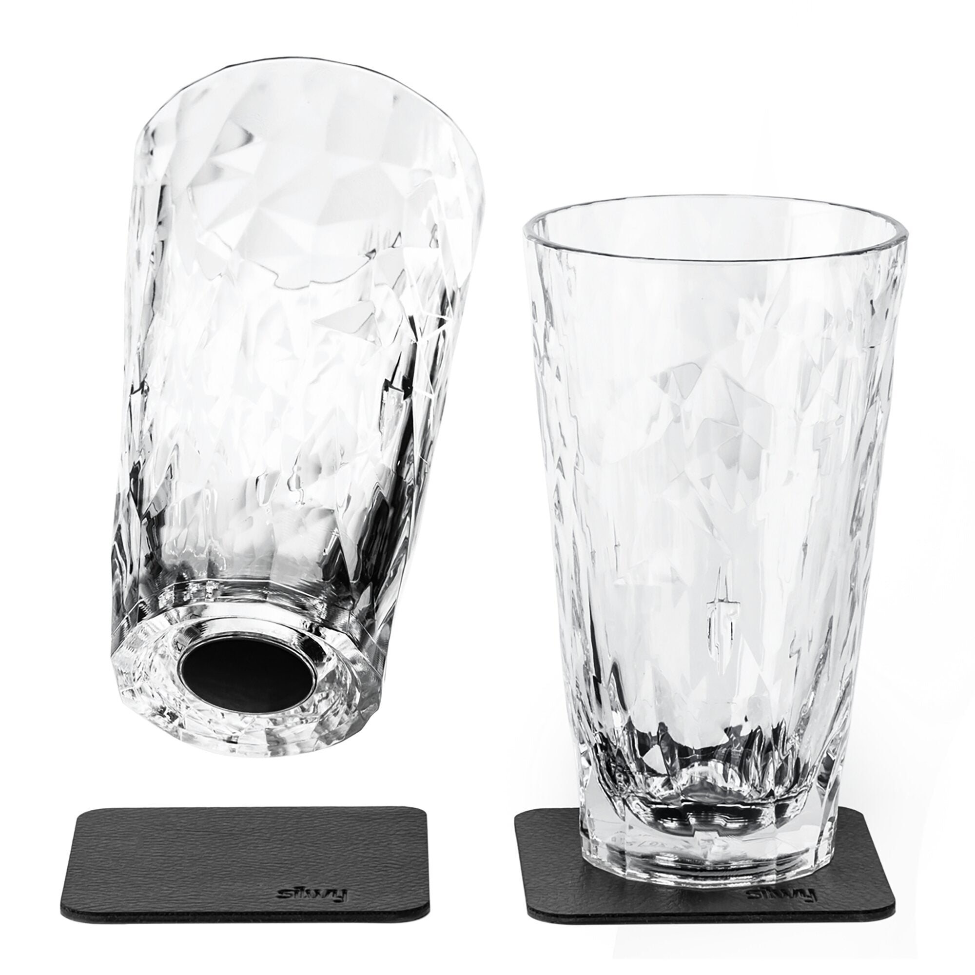 Pahare magnetice SILWY din plastic Longdrink 300 ml, set de 2, transparent - CampShop.ro