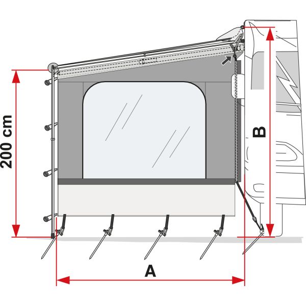 Perete lateral pt. marchiza FIAMMA CaravanStore, CaravanStore XL, F35 PRO, FIAMMA - campshop.ro