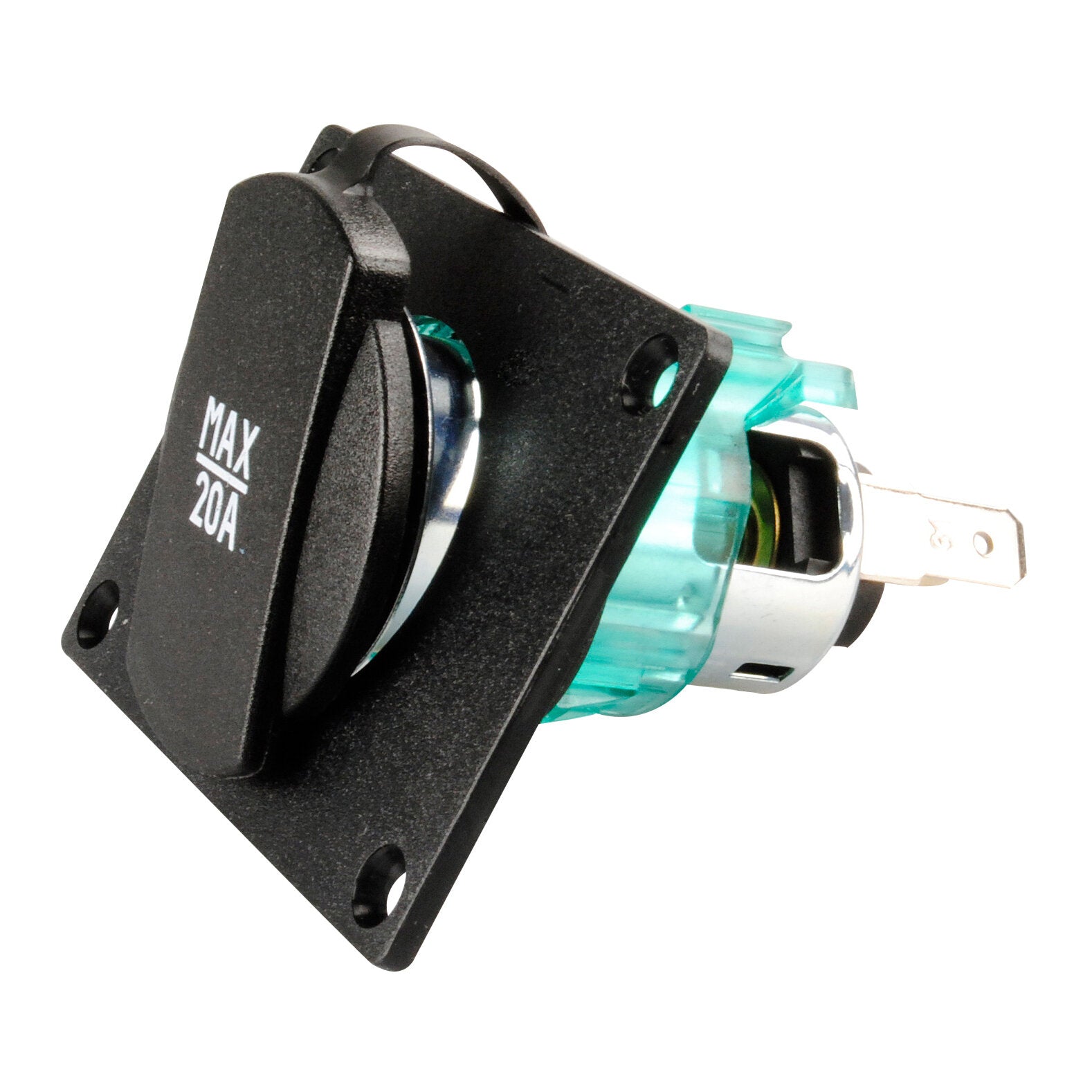 Priza alimentare 12–24 V cu montaj frontal pentru rulota