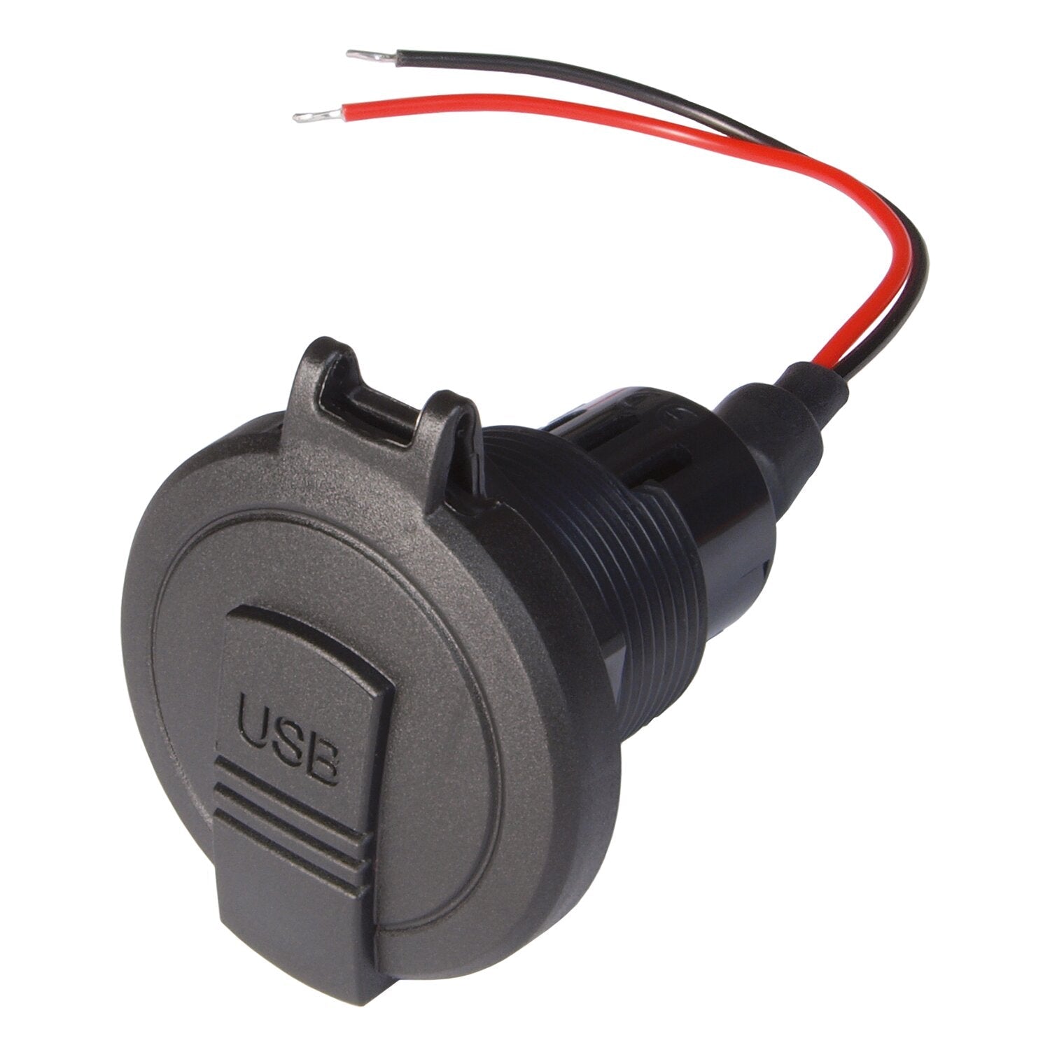 Priza electrica cu priză dublă USB - C/A, cu capac IP 54, fără placă de montaj PROCAR Power - CampShop.ro