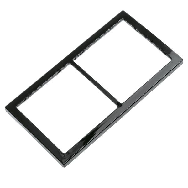 Rama aparataje (priza/intrerupator) pentru mobilier rulota/autorulota, doua posturi, montaj orizontal/vertical, negru gloss, INPROJAL - CampShop.ro