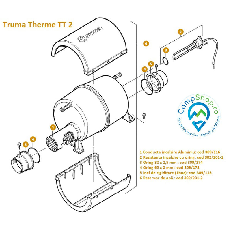 Rezervor de apă pentru boiler-ul Truma Therme TT2 - campshop.ro