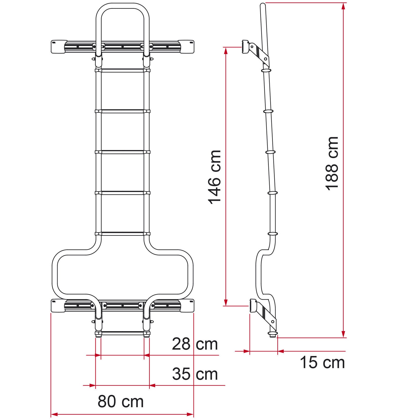 Scară de exterior pt. Fiat Ducato - Deluxe DJ argintiu, incepand cu 2006 - CampShop.ro