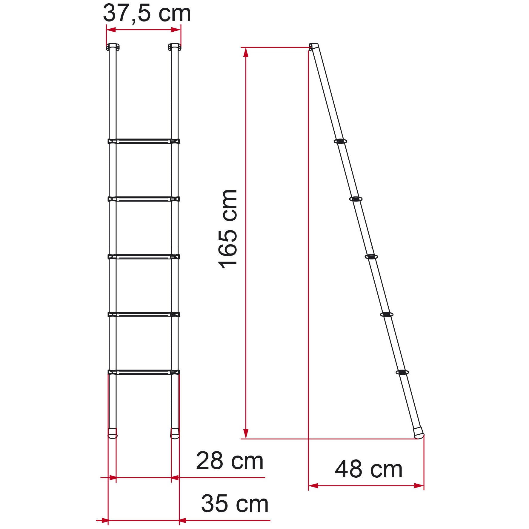 Scară pentru pat de mansarda/ alcov FIAMMA DeLuxe, 5 pași - CampShop.ro