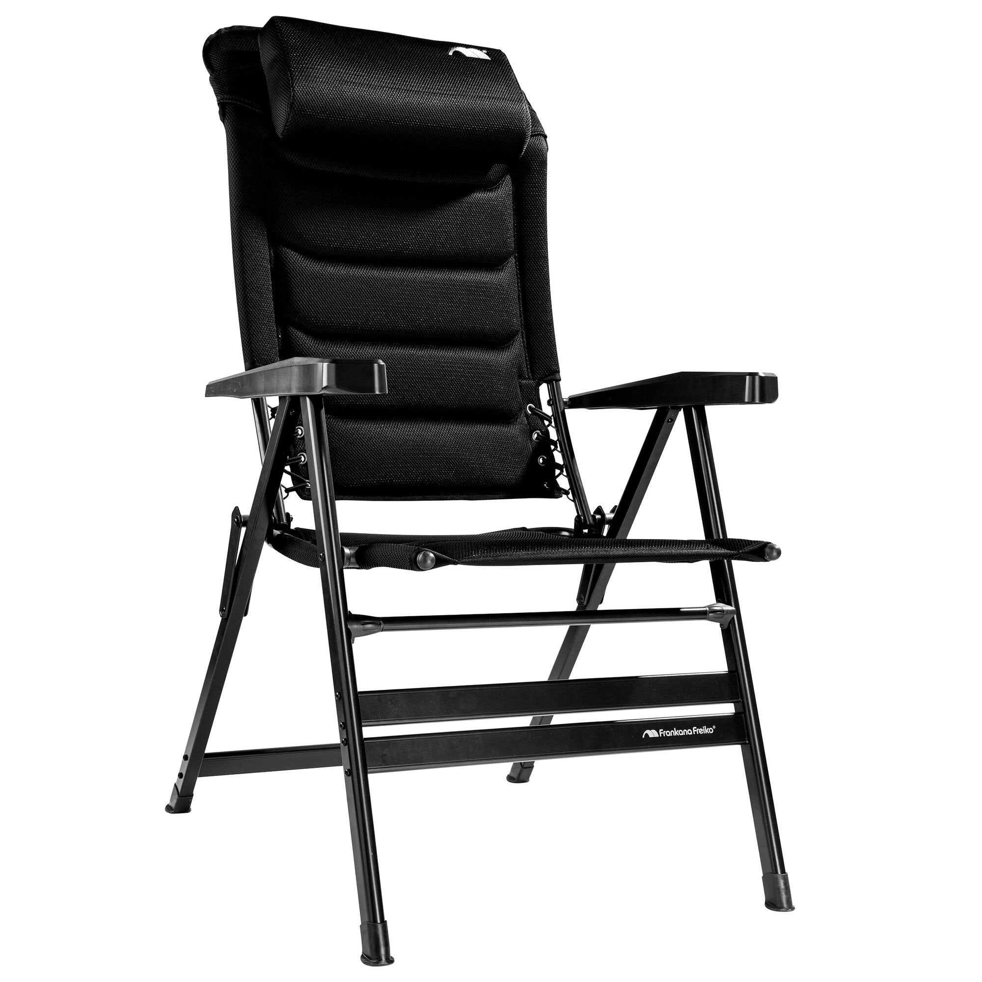 Scaun de camping HighQ Comfortable XL Frankana, aluminiu, sarcină max. 170 kg, negru - CampShop.ro