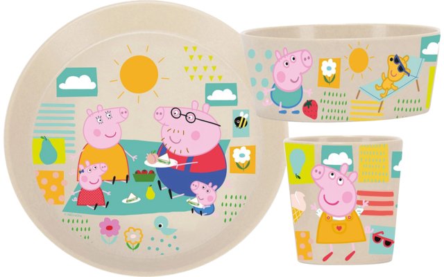 Set vesela camping, 3 piese KOZIOL Connect Peppa Pig (Purcelusul Peppa) - campshop.ro