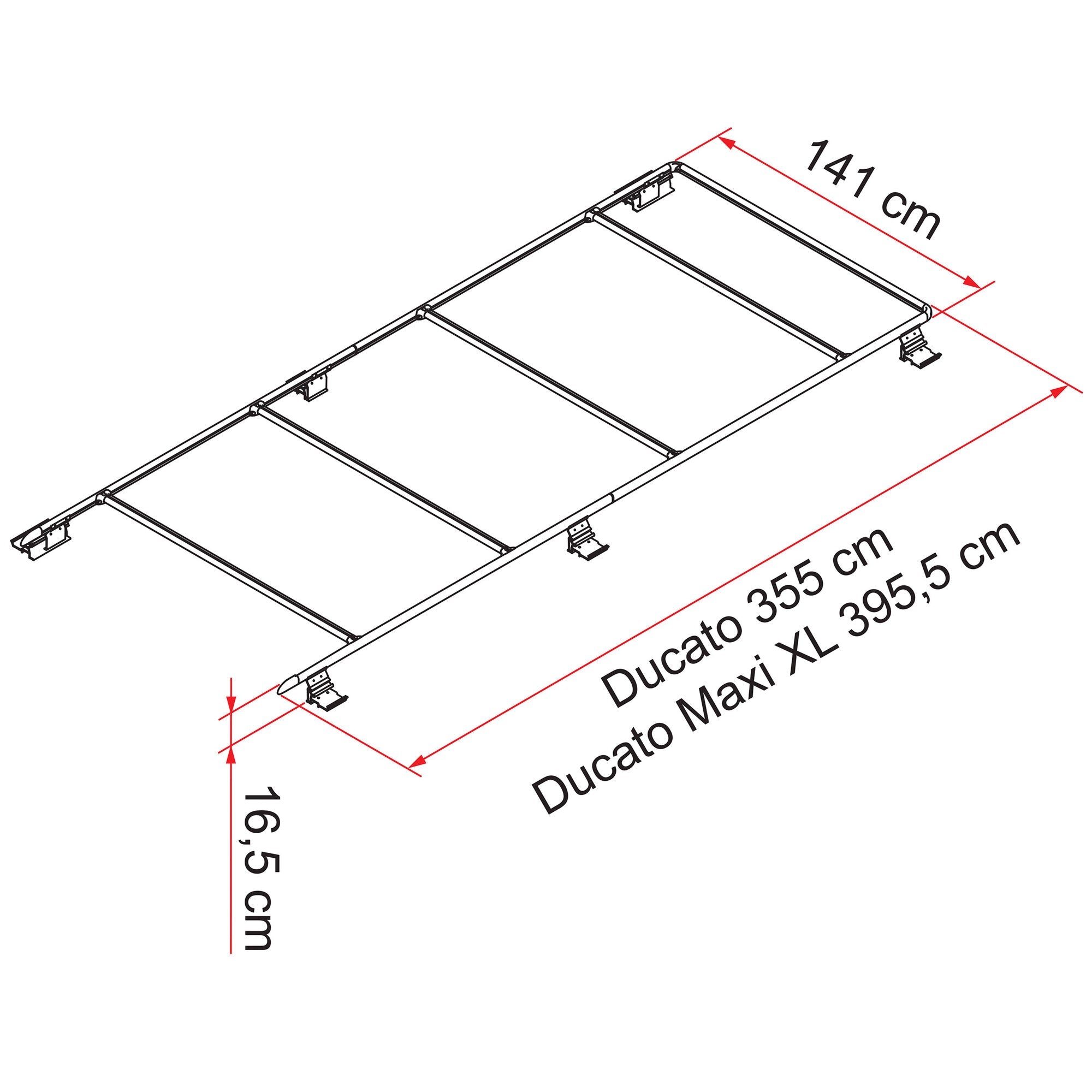 Sină de acoperiș pentru Fiat Ducato, incepand cu 2006, negru - CampShop.ro