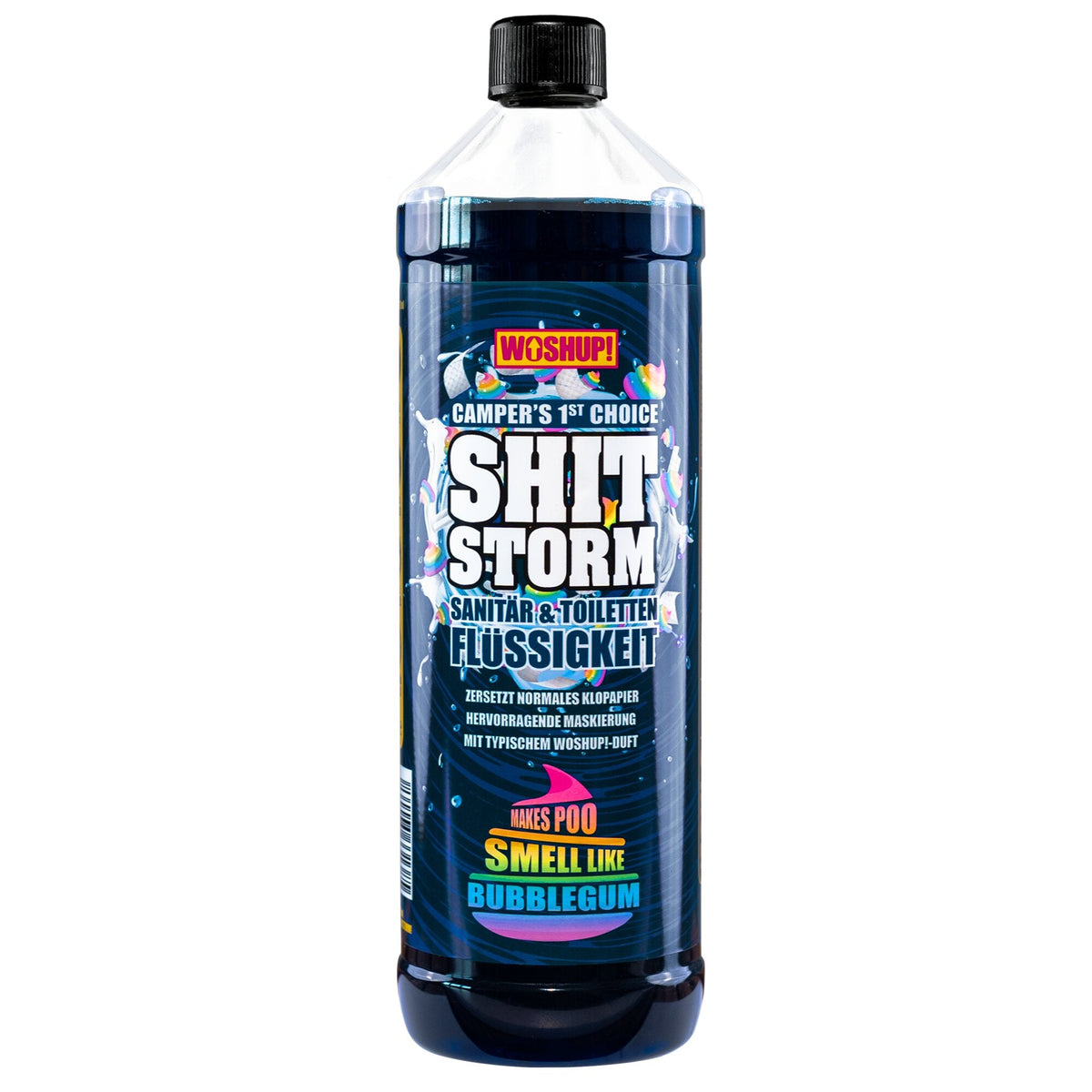 Solutie pentru caseta toaleta Woshup cu miros de bubblegum, 1000 ml - CampShop.ro