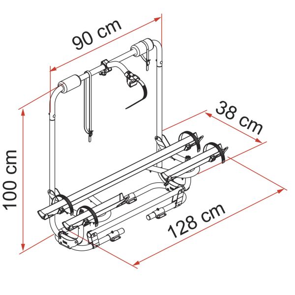 Suport biciclete pentru protap rulota, argintiu sau negru, FIAMMA Carry-Bike Caravan XL A Pro 200 - campshop.ro